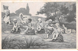 Enfants - N°87404 -Nos Gentils Poupons - Escargots - Offert ... Nouvelles Galeries "Au Gagne Petit" - Carte Publicitaire - Humorvolle Karten