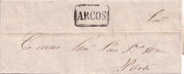 POR - LETTRE D'ARCOS À PORTO - 1865 - Postmark Collection
