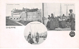 PUBLICITE - SAN65046 - Dieppe - Château - Sur Les Quais - Retour De Pêche - Collection Du Chocolat Menier - Werbepostkarten