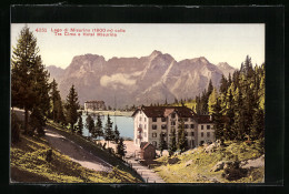 Cartolina Lago Di Misurina, Colle Tre Cime E Hotel Misurina  - Autres & Non Classés