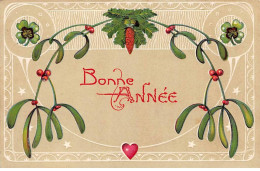 Nouvel An - N°87476 - Bonne Année - Branche De Houx - Carte Gaufrée - New Year