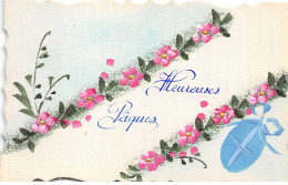 Pâques - N°87455 - Heureuses Pâques - Oeuf Et Fleurs - Ostern