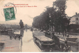 51 - CHAMPIGNEULLES - SAN65321 - Le Pont Tournant Sur Le Canal De La Marne Au Rhin - Péniche - Pli - Other & Unclassified