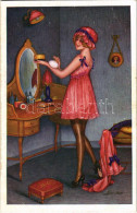** T2 Cabinet De Toilette. Fantaisies Trichromes. Paris, A. Noyer Serie No. 148. / French Gently Erotic Lady Art Postcar - Sin Clasificación
