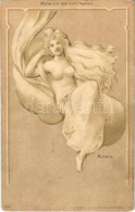 ** T2/T3 Aurora. Nahe Vor Ein Licht Halten / Art Nouveau Erotic Nude Lady Art Postcard. Kosmos Kunstanstalt 204. Hold To - Zonder Classificatie