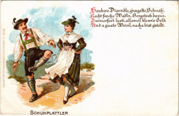 ** T2/T3 Schuhplattler / Tyrolean Folklore, Traditional Dance. C. Jurischek Kunstverlag No. 19. Litho (EK) - Non Classificati