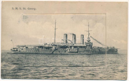 T2/T3 1908 K.u.K. Kriegsmarine SMS Sankt Georg. Leporellocard With 10 Images: SMS Zenta, SMS Szigetvár, SMS Kais. U. Kön - Sin Clasificación