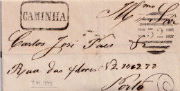 POR - LETTRE DE CAMINHA À PORTO - 1873 - Postmark Collection