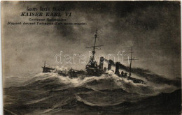 T2/T3 Guerre Navale 1914-15 Croiseur Autrichien Fuyant Devant L'attaque D'un Sous-marin / SMS Kaiser Karl VI. Az Osztrák - Zonder Classificatie