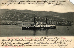 T3/T4 1901 Trieste, Nave Da Guerra Nell Porto / SMS Kaiserin Und Königin Maria Theresia Osztrák-magyar Haditengerészet P - Ohne Zuordnung