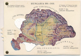 ** T3 Hungaria 896-1918 - Mechanikus Térképes Irredenta Lap / Map Of Hungary, Irredenta Mechanical Postcard. Published B - Ohne Zuordnung