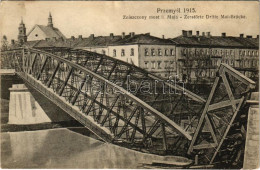 T3 Przemysl 1915. Zerstörte Dritte Mai-Brücke / Zniszczony Most 3. Maja / WWI K.u.K. Military, Destroyed Bridge (kis Sza - Non Classificati