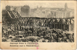 T2/T3 Gesprengte Brücke In Przemysl / Rozsadzony Most / WWI K.u.K. Military, Destroyed Bridge (EK) - Ohne Zuordnung