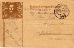 T2/T3 1917 Kaiser Wilhelm II. Feldpostkorrespondenzkarte + "K. K. Reitendes Schützenregiment Nr. 4. 2. Eskadron" + "K.u. - Unclassified