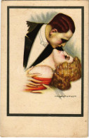 ** T2 Szerelmes Pár, Olasz Művészlap / Couple In Love, Italian Art Postcard. Anna & Gasparini 597-6. S: Nanni - Ohne Zuordnung