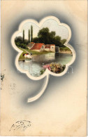 T2/T3 1909 Dombornyomott Litho Táj / Embossed Litho Landscape. Meissner & Buch Künstler-Postkarten Serie 1575. Iris Seri - Zonder Classificatie