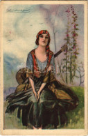 T2/T3 1921 Olasz Művészlap / Italian Art Postcard. Anna & Gasparini 438-6. S: Mauzan (ázott / Wet Damage) - Zonder Classificatie