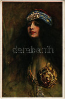 * T2/T3 Tanulmányfej. Cigánylány / Studienkopf / Head Study. Hungarian Gypsy Lady Art Postcard. Magyar Rotophot Társaság - Non Classés