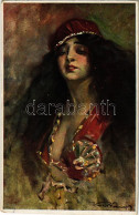 T2/T3 Tanulmányfej. Cigánylány / Studienkopf / Head Study. Hungarian Gypsy Lady Art Postcard. Magyar Rotophot Társaság N - Unclassified