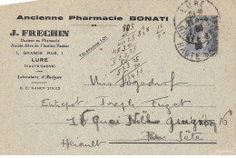 70 - N°89522 - LURE - Ancienne Pharmacie Bonati J. Frechin - Carte Publicitaire - Lure