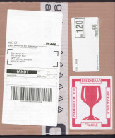 Netherlands: Parcel Fragment (cut-out), 2024, Via DHL Private Postal Service, Label Breakable Fragile (minor Damage) - Cartas & Documentos