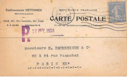 59 - N°89504 - LILLE - Etablissement Hettinger - Outillage - Carte Publicitaire - Cambrai