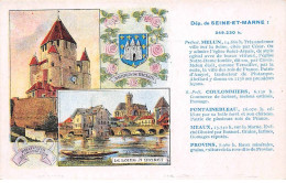 77 - N°89549 - PROVINS, La Grosse Tour , Armes De MELUN, Le Loire à MORET - Carte Publicitaire Les Pastilles Valda - Autres & Non Classés