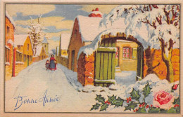 Nouvel An - N°90280 - Bonne Année - Une Rue Enneigée D'un Village - Neujahr