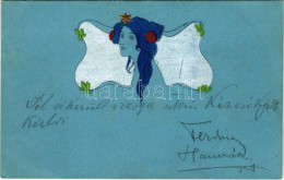 T2/T3 1903 Szecessziós Hölgy / Art Nouveau Lady (EK) - Zonder Classificatie