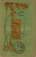 T2/T3 1903 Arany Dombornyomott Szecessziós Művészlap / Art Nouveau Embossed Golden Art Postcard (EK) - Zonder Classificatie