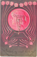 T2/T3 1904 Dombornyomott Szecessziós Művészlap / Art Nouveau Embossed Art Postcard. D.R.P. Angemelde (EK) - Unclassified