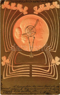T2/T3 1903 Arany Dombornyomott Szecessziós Művészlap / Art Nouveau Embossed Golden Art Postcard (EK) - Sin Clasificación