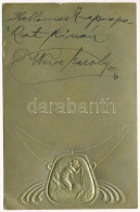 * T2/T3 Arany Dombornyomott Szecessziós Művészlap / Art Nouveau Embossed Golden Art Postcard (EK) - Unclassified