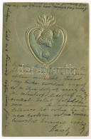 T3/T4 1904 Arany Dombornyomott Szecessziós Művészlap / Art Nouveau Embossed Golden Art Postcard (lyukak / Pinholes) - Unclassified