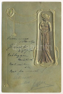 T2/T3 1904 Arany Dombornyomott Szecessziós Művészlap / Art Nouveau Embossed Golden Art Postcard (EK) - Unclassified