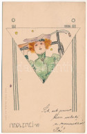 T2/T3 1900 Radlerei VI / Art Nouveau Lady With Bicycle. B&S Wien Serie No. 1044. Litho S: Raphael Kirchner (EK) - Sin Clasificación