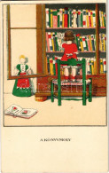 T2/T3 A Könyvmoly. Egy Jó Kislány Viselt Dolgai II. Sorozat 4. Szám / Bookworm. Hungarian Art Postcard S: Kozma Lajos - Non Classés