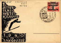 * T2/T3 1940 1. Oster-Schi-Wettkämpfe In Zakopane (Deutsche Post Osten) / Ski Event Held In Zakopane, Winter Sport + "Ge - Non Classés