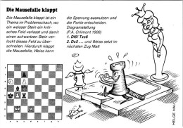 ** T2 Die Mausefalle Klappt / Chess Caricature, Humour. Helge Hau - Zonder Classificatie
