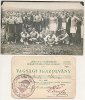 * Budagyöngye Sport Club Pénzügyőr Foci Csapata, Labdarúgók + Tagsági Igazolvány / Hungarian Football Team, Sport. Photo - Unclassified