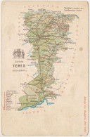 ** T2/T3 Temes Vármegye Térképe. Kiadja Károlyi Gy. / Map Of Timis County (EB) - Non Classés
