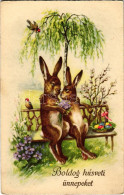 ** T2/T3 Boldog Húsvéti ünnepeket! Nyuszi Pár / Easter Greeting, Rabbit Couple - Unclassified