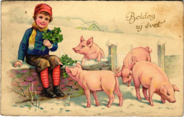 T2/T3 1934 Boldog új évet. Malacok / New Year Greeting, Pigs. Amag 4054. Litho (EK) - Non Classés