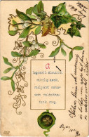 T2/T3 1902 A Legszebb álmaink Mindig Azok, Melyeket Soha Nem Valósíthatunk Meg / Floral Greeting Card. Emb. Litho (EB) - Sin Clasificación