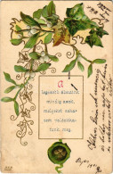 T2/T3 1902 A Legszebb álmaink Mindig Azok, Melyeket Soha Nem Valósíthatunk Meg / Floral Greeting Card. Emb. Litho (EB) - Ohne Zuordnung