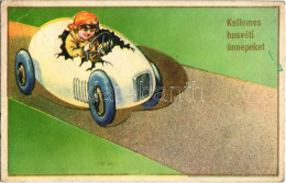 T2/T3 1943 Kellemes Húsvéti ünnepeket! Tojás Autó / Easter Greeting, Egg Automobile. Cecami N. 7186. (EB) - Unclassified