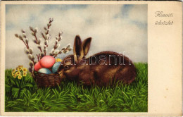 ** T2 Húsvéti üdvözlet! Nyuszi Tojásokkal / Easter Greeting, Rabbit With Eggs. HACO 5647. - Non Classés