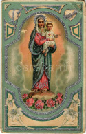 * T3 1917 Virgin Mary And Baby Jesus. Floral, Litho (EB) - Non Classés