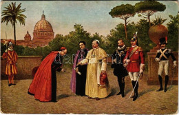 ** T2/T3 S. S. Pio XI E La Sua Corte Nei Giardini Vaticani / Pope Pius XI And His Court In The Vatican Gardens (EK) - Sin Clasificación