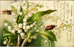 * T2/T3 Lily Of The Valley With May Bug. Wezel & Naumann A.-G. S. 335. Litho (Rb) - Non Classés